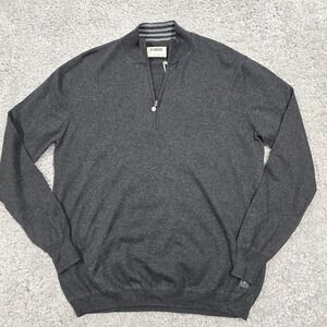 Linksoul Sweater Mens Large Gray 1/4 Zip Long Sleeve Pullover Cotton Cashmere